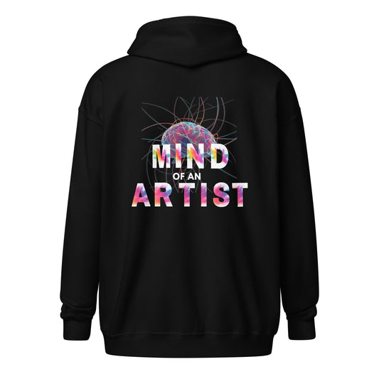 MIND OF AN ARTIST Zip Up Back Design Black