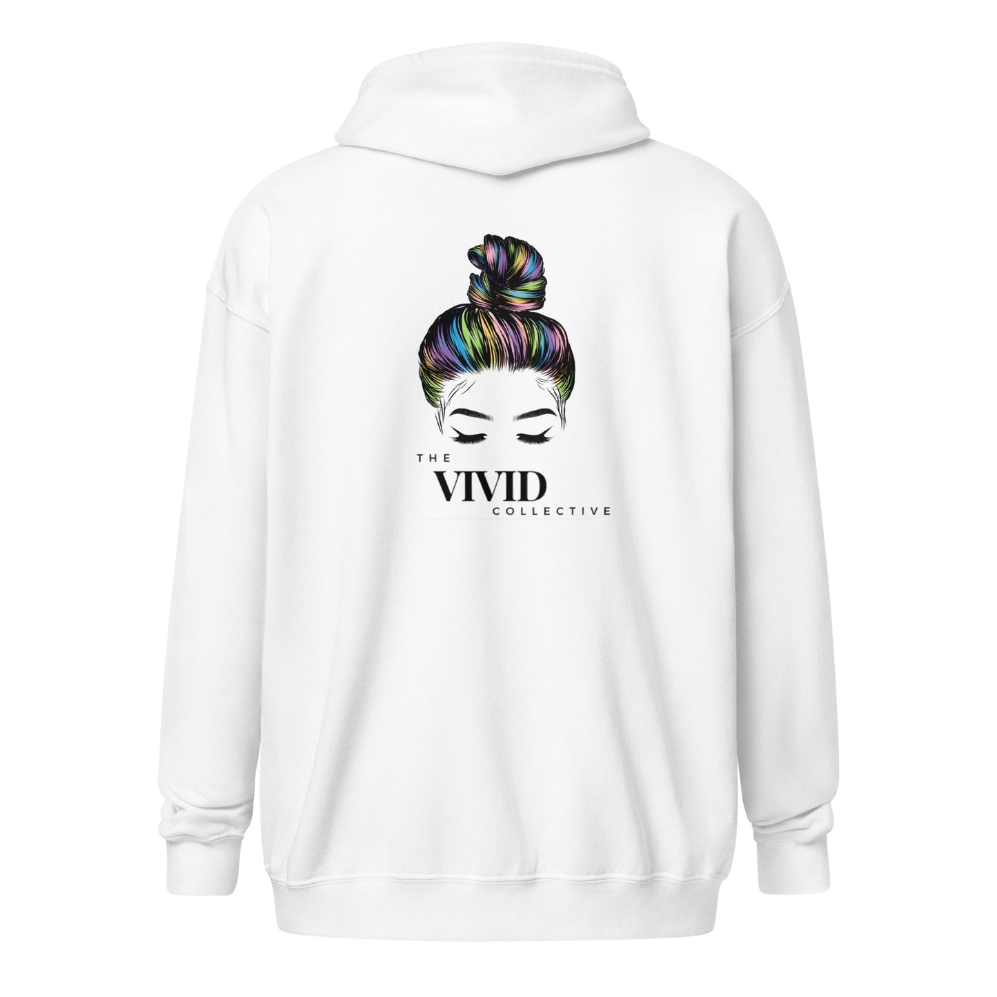 The VIVID Collective Rainbow Babe White Zip Up