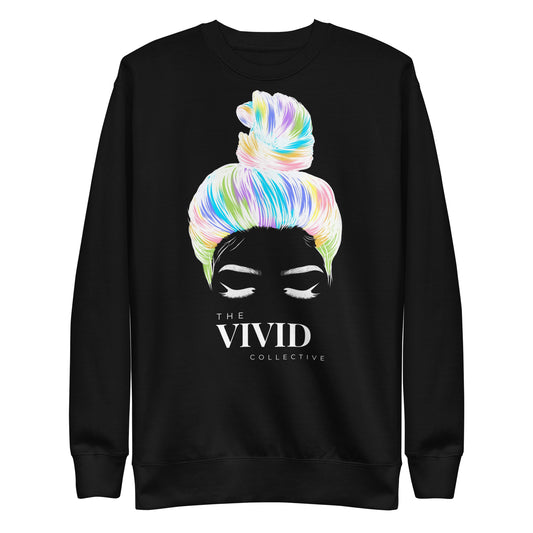 The VIVID Collective Rainbow Babe Pull Over Sweatshirt Black